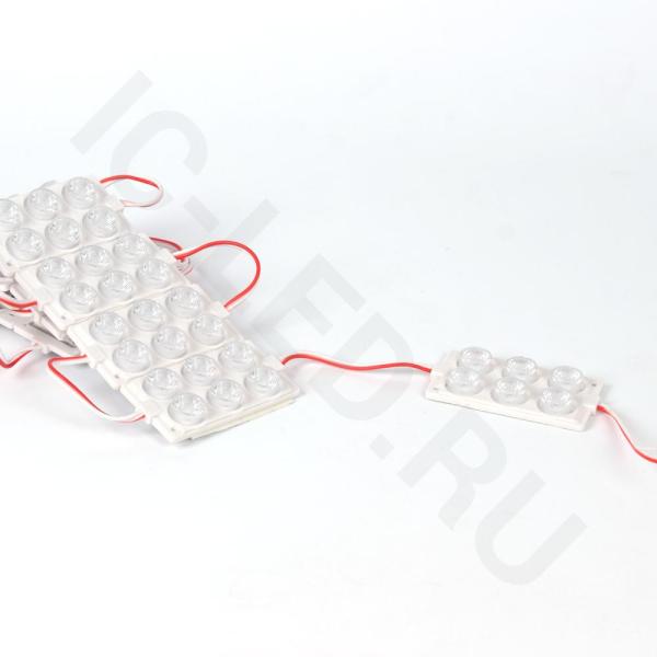 Светодиодный модуль 6 led 3030 MOD110 (12V, cool white,  IP65)