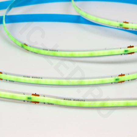 Светодиодная лента 220V, COB 240 chip/m, ice blue, IP20, 10m, A309