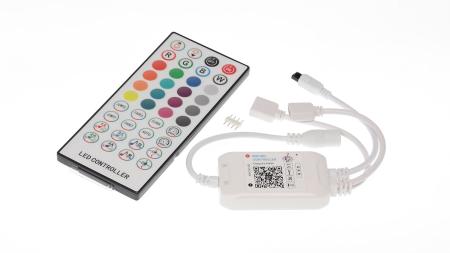 Контроллер IR40-BT-RGB-02 P36 (5-24V, RGB, 2 выхода 3х2А, IR пульт 40кн. + управление по Bluetooth)