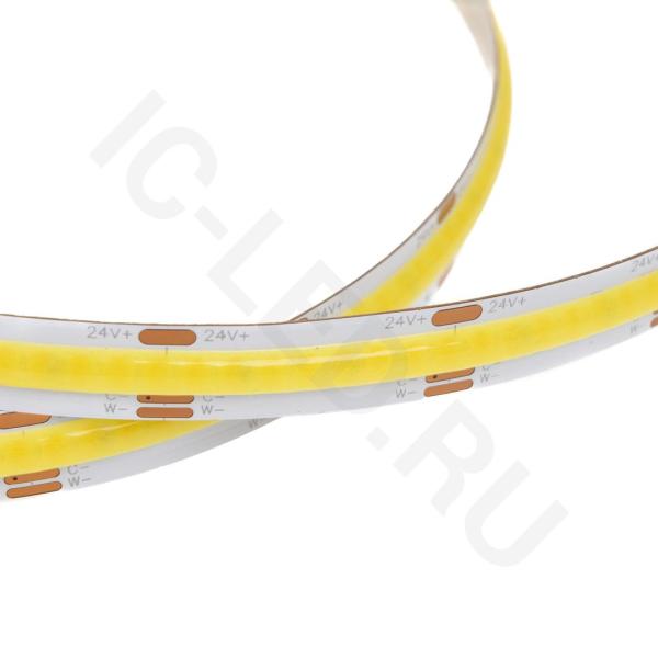 Светодиодная лента COB, 608 chip/m, CCT 2700-6500K, 24V, 14W/m, CRI>90, P10, IP20, A254