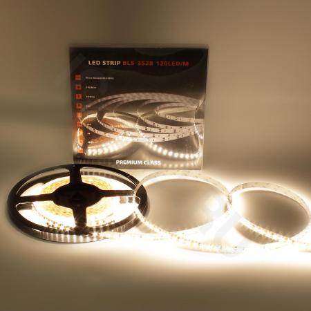 Светодиодная лента Class Premium, 3528, 120 led/m, warm white, 12V, IP33, A3
