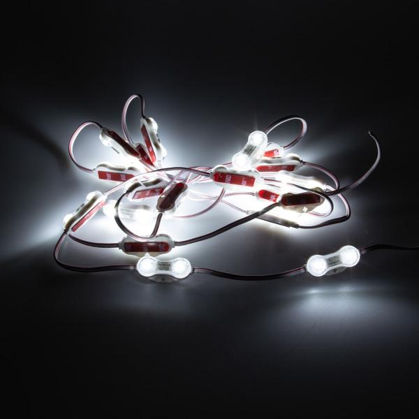 Светодиодный модуль 2led 2835 MOD52 (0.8W, 24VDC, cool white, 170°, led SAMSUNG)