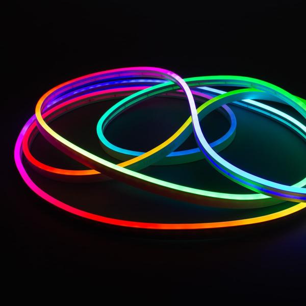 Светодиодный гибкий неон RGB-SPI 3838, 72led/m, 24pix/m, WS2811, 12V, 12W/m, IP65, 6.5x16.5mm, LN211
