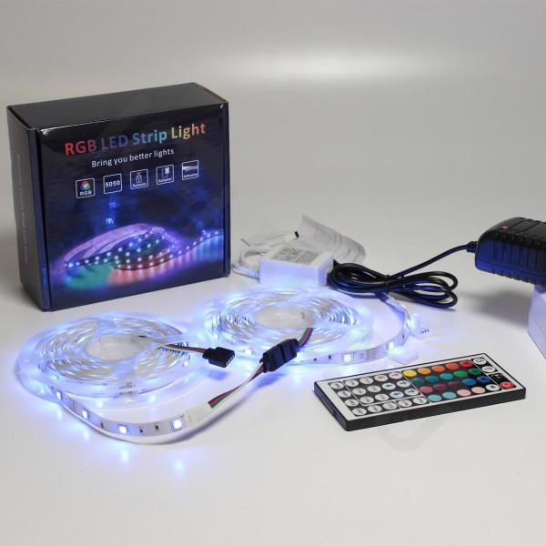 Набор светодиодной ленты 10XRGB30-A04 X14 (12V, RGB 30led/m 2x5m, IR, адаптер 220V, IP20) Набор светодиодной ленты 10XRGB30-A04 X14 (12V, RGB 30led/m 2x5m, IR, адаптер 220V, IP20)