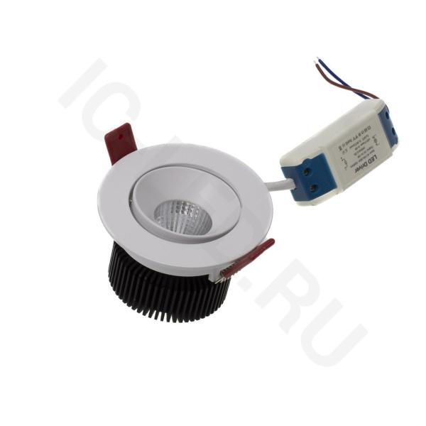 Светодиодный светильник S1001-5W-R85W BW6 (220V, 5W, day white, круглый D90mm)