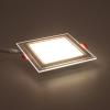 Светодиодный светильник встраиваемый B1 (220V, 12W, day white, квадрат 160x160mm, стеклянная рамка)