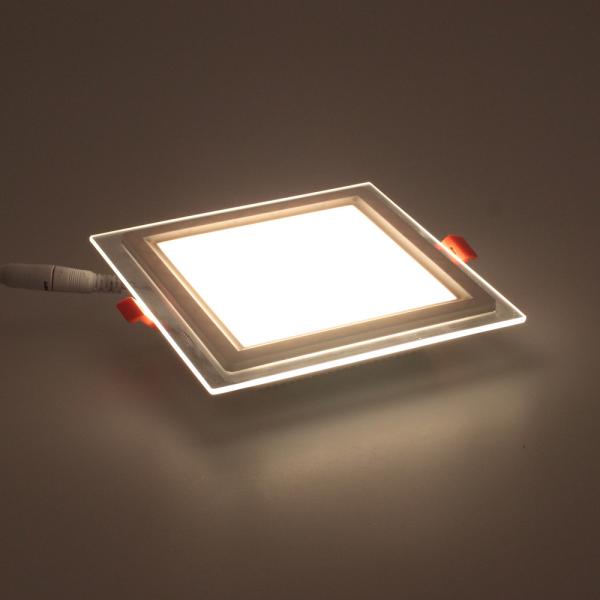 Светодиодный светильник встраиваемый B1 (220V, 12W, day white, квадрат 160x160mm, стеклянная рамка)