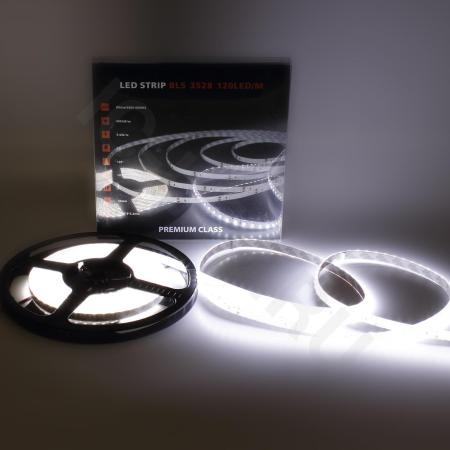 Светодиодная лента Class Premium, 3528, 120 led/m, White, 24V, IP65, А7