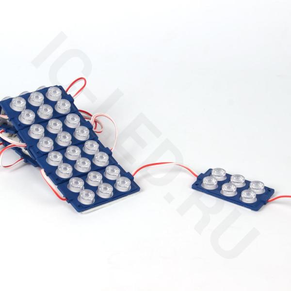Светодиодный модуль 6 led 3030 MOD111 (12V, 3W, blue, IP65) Светодиодный модуль 6 led 3030 MOD111 (12V, 3W, blue, IP65)