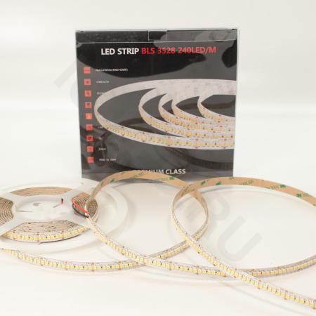 Светодиодная лента Class Premium, 3528, 240 led/m, Day White, 24V, IP33, А8, однорядная