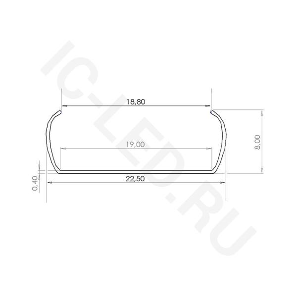 T2016 профиль алюминиевый 20мм S1004
