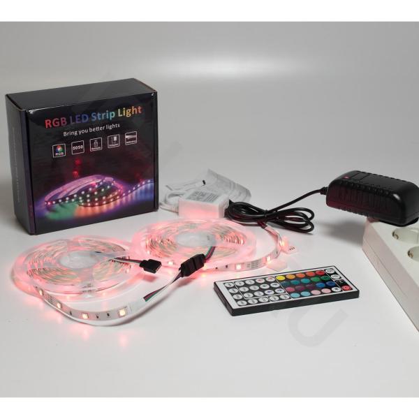 Набор светодиодной ленты 10XRGB30-A04 X14 (12V, RGB 30led/m 2x5m, IR, адаптер 220V, IP20) Набор светодиодной ленты 10XRGB30-A04 X14 (12V, RGB 30led/m 2x5m, IR, адаптер 220V, IP20)