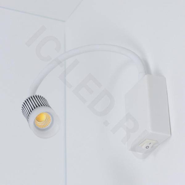 Светильник светодиодный прикроватный DH17 (220V, 5W, warm white, белый c черным корпус) Светильник светодиодный прикроватный DH17 (220V, 5W, warm white, белый c черным корпус)
