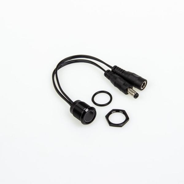 Кнопка-диммер сенсорная DIM-1-B P746 (DC12V 72W, 24V 144W, D17.8mm, IP44, черная с синей подсветкой)