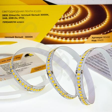 Светодиодная лента Class Premium, 2835, 224 led/m, warm white, 24V, IP33, RN23