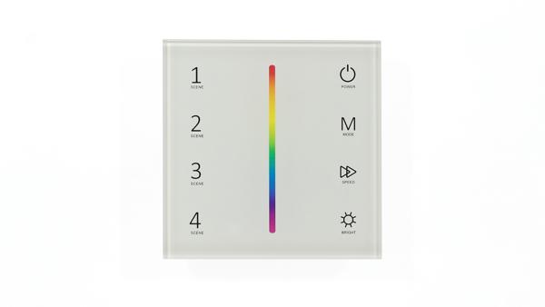 Сенсорная панель T3-1 White IC47 (12-24V, 3x4A, 3x(48-96W), RGB, RF 2.4GHz)