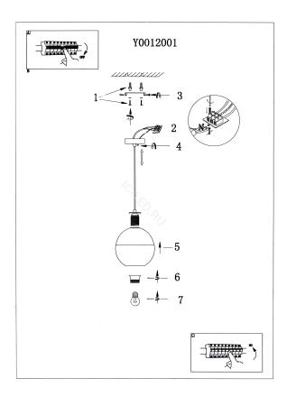 Светильник лофт Y0012001 PA21 (220V, E27, стекло)