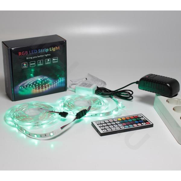Набор светодиодной ленты 10XRGB30-A04 X14 (12V, RGB 30led/m 2x5m, IR, адаптер 220V, IP20) Набор светодиодной ленты 10XRGB30-A04 X14 (12V, RGB 30led/m 2x5m, IR, адаптер 220V, IP20)