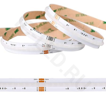 Светодиодная лента COB, 784 chip/m, RGB+ белая 6500K, 24V, 20W/m, CRI>90, P12, IP20, A258