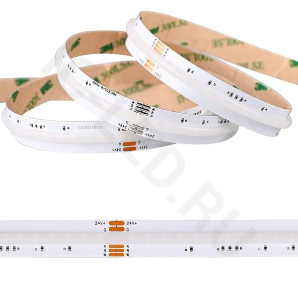 Светодиодная лента COB, 784 chip/m, RGB+ дневная 4000K, 24V, 20W/m, CRI>90, P12, IP20, A260