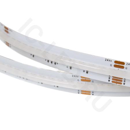 Светодиодная лента COB, 784 chip/m, RGB+ теплая 3000K, 24V, 20W/m, CRI>90, P12, IP20, A259