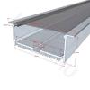 Алюминиевый профиль врезной CX-A047-R1 200 (2000x90/75x32мм с рассеивателем)