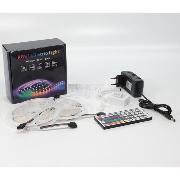 Набор светодиодной ленты 10XRGB30-A04 X14 (12V, RGB 30led/m 2x5m, IR, адаптер 220V, IP20)