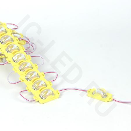 Светодиодный модуль 3 led 2835 MOD108 (12V, 1.5W, yellow, IP65)