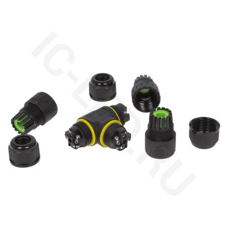 Коннектор IP68 Т-типа 4pin M20T-4P C103 (400V, 24A, 5-9mm)