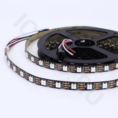 Светодиодная лента LUX class, 5050, 60 led/m, V62B, RGB-SPI (WS2812B), 5V, черный шлейф, IP20 