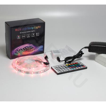Набор светодиодной ленты 5XRGB30-A03 X13 (12V, RGB 30led/m 5m, IR, адаптер 220V, IP20)