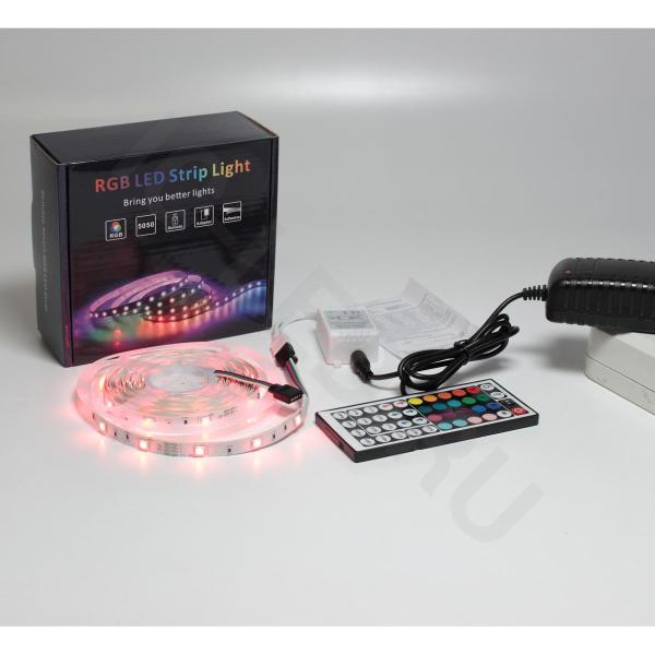 Набор светодиодной ленты 5XRGB30-A03 X13 (12V, RGB 30led/m 5m, IR, адаптер 220V, IP20) Набор светодиодной ленты 5XRGB30-A03 X13 (12V, RGB 30led/m 5m, IR, адаптер 220V, IP20)