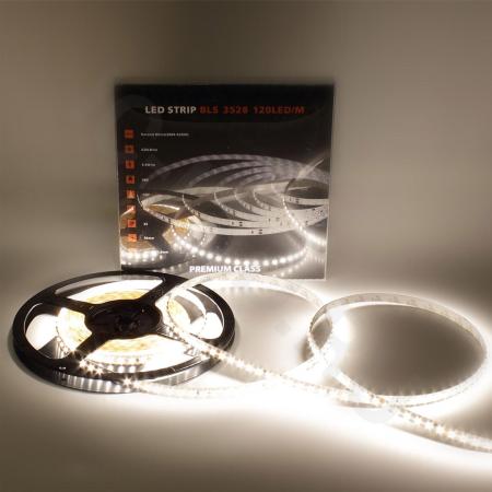 Светодиодная лента Class Premium, 3528, 120 led/m, Day White, 24V, IP33, А5