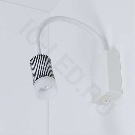 Светильник светодиодный прикроватный DH17 (220V, 5W, warm white, белый c черным корпус)