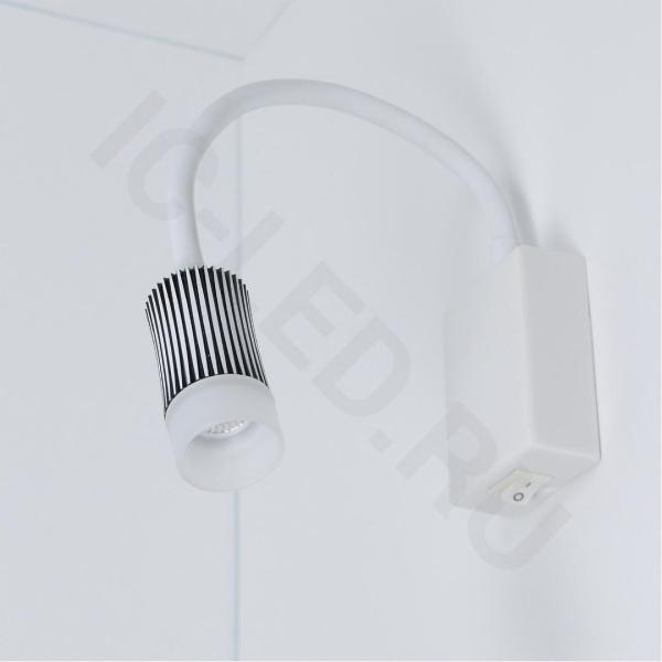 Светильник светодиодный прикроватный DH17 (220V, 5W, warm white, белый c черным корпус) Светильник светодиодный прикроватный DH17 (220V, 5W, warm white, белый c черным корпус)