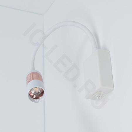 Светильник светодиодный прикроватный DH16 (220V, 5W, warm white, белый корпус)