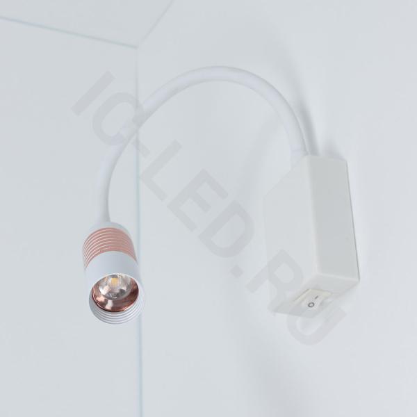 Светильник светодиодный прикроватный DH16 (220V, 5W, warm white, белый корпус) Светильник светодиодный прикроватный DH16 (220V, 5W, warm white, белый корпус)