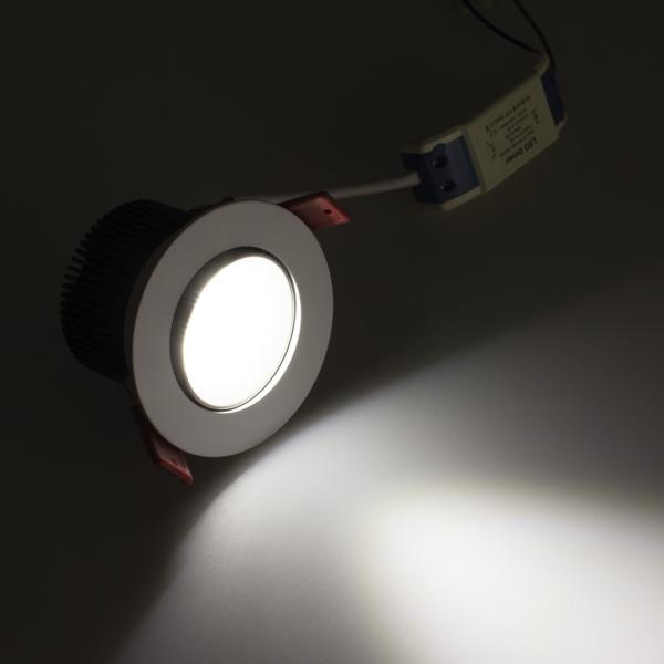 Светодиодный светильник S1001-5W-R85W BW6 (220V, 5W, day white, круглый D90mm)