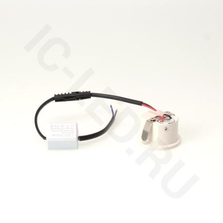 Светодиодный светильник направленный JH-DJD-008-R DHL42 (220VAC, 1W, warm white)